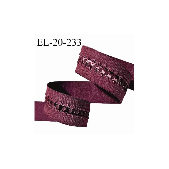 Elastique lingerie 19 mm couleur bordeaux ou grenat largeur 19 mm allongement +30% prix au mètre