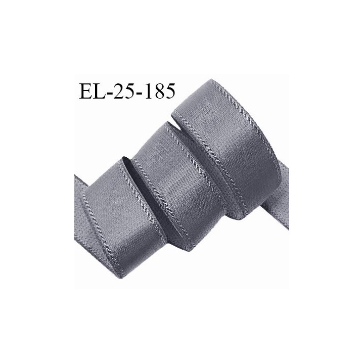 Elastique lingerie 24 mm couleur gris largeur 24 mm allongement +30% prix au mètre