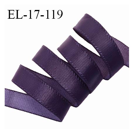 Elastique 16 mm bretelle et lingerie avec surpiqûres couleur violet myrtille allongement +50% largeur 16 mm prix au mètre