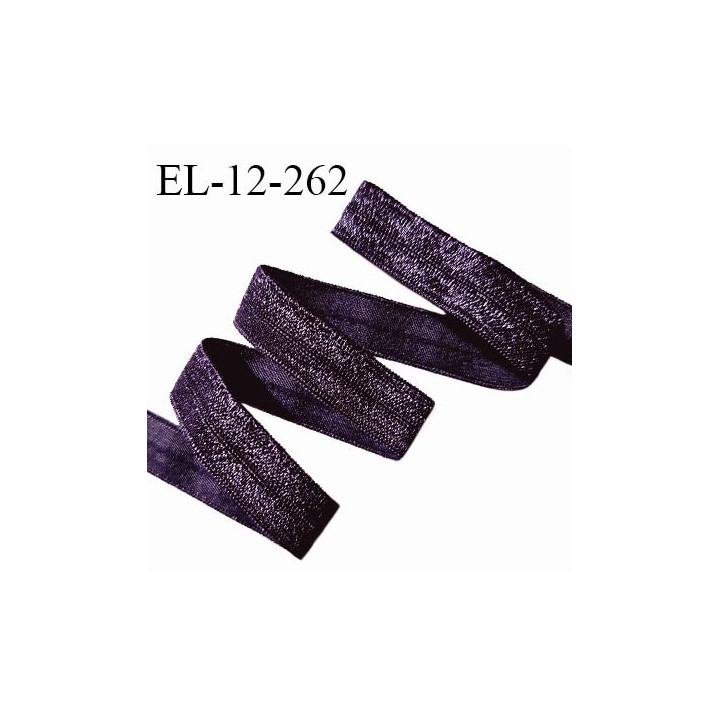 Elastique lingerie 12 mm pré plié couleur violet brillant largeur 12 mm allongement +140% prix au mètre