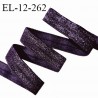 Elastique lingerie 12 mm pré plié couleur violet brillant largeur 12 mm allongement +140% prix au mètre