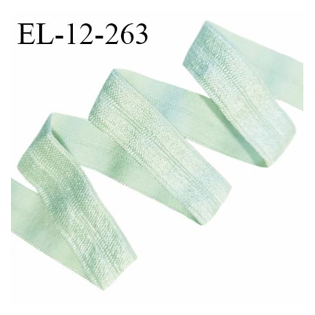 Elastique lingerie 12 mm pré plié couleur vert amande brillant largeur 12 mm allongement +140% prix au mètre