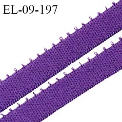 Elastique picot 9 mm lingerie couleur violet largeur 9 mm haut de gamme fabriqué en France allongement +110% prix au mètre