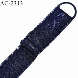 Bretelle lingerie SG 18 mm très haut de gamme couleur bleu marine avec 1 barrette et 1 anneau largeur 18 mm longueur 37 cm