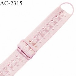 Bretelle lingerie SG 16 mm très haut de gamme couleur rose dragée avec 1 barrette et 1 anneau largeur 16 mm longueur 35 cm