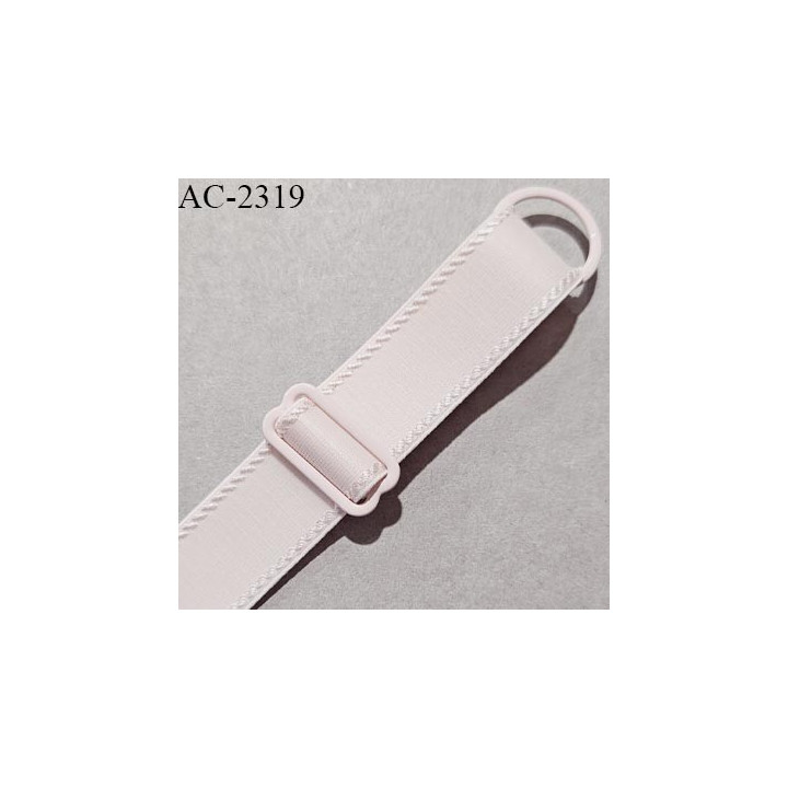 Bretelle lingerie SG 18 mm très haut de gamme couleur rose candy avec 1 barrette et 1 anneau largeur 18 mm longueur 16 cm