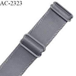 Bretelle lingerie SG 24 mm très haut de gamme couleur gris avec 2 barrettes largeur 24 mm longueur 20 cm prix à l'unité