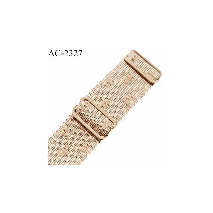 Bretelle lingerie SG 24 mm très haut de gamme couleur chair ou pralin avec 2 barrettes largeur 24 mm prix à l'unité