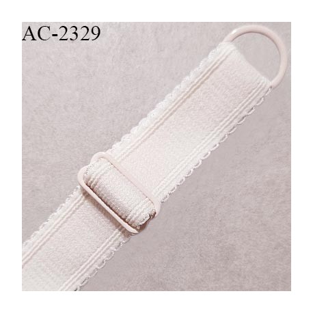 Bretelle lingerie SG 18 mm très haut de gamme couleur blush ou rose très pâle avec 1 barrette et 1 anneau largeur 18 mm