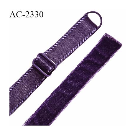 Bretelle lingerie SG 16 mm très haut de gamme avec 1 barrette et 1 anneau couleur violet prix à la pièce