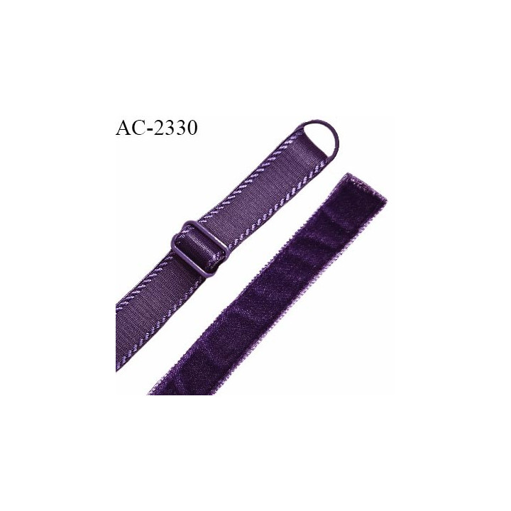 Bretelle lingerie SG 16 mm très haut de gamme avec 1 barrette et 1 anneau couleur violet prix à la pièce