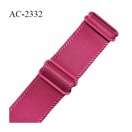 Bretelle lingerie SG 18 mm très haut de gamme couleur rose indien avec 2 barrettes largeur 18 mm longueur 22 cm prix à l'unité