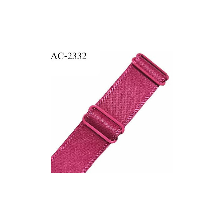 Bretelle lingerie SG 18 mm très haut de gamme couleur rose indien avec 2 barrettes largeur 18 mm longueur 22 cm prix à l'unité