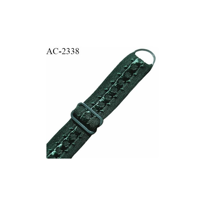 Bretelle lingerie SG 16 mm très haut de gamme avec 1 barrette et 1 anneau couleur vert largeur 16 mm prix à la pièce