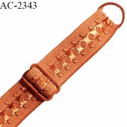 Bretelle lingerie SG 16 mm très haut de gamme avec 1 barrette et 1 anneau couleur orange cuivré prix à la pièce
