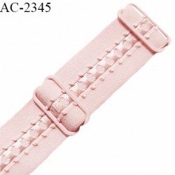 Bretelle lingerie SG 24 mm très haut de gamme couleur rose dragée avec 2 barrettes largeur 24 mm longueur 32 cm