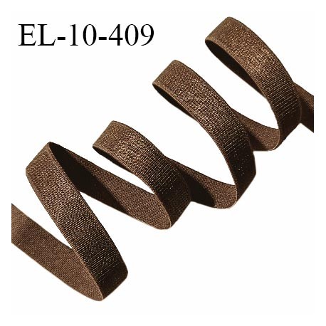 Elastique lingerie 10 mm très haut de gamme couleur marron bronze brillant largeur 10 mm allongement +140% prix au mètre