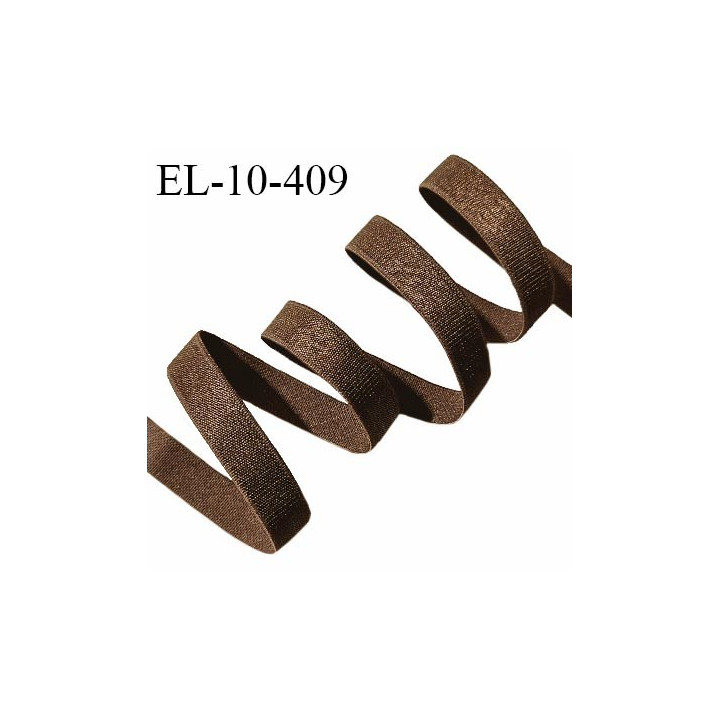 Elastique lingerie 10 mm très haut de gamme couleur marron bronze brillant largeur 10 mm allongement +140% prix au mètre