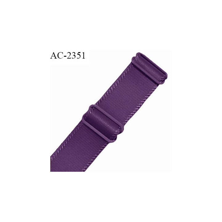 Bretelle lingerie SG 24 mm très haut de gamme couleur violet foncé avec 2 barrettes largeur 24 mm longueur 17 cm prix à l'unité