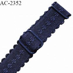 Bretelle lingerie SG 18 mm très haut de gamme couleur bleu marine avec 2 barrettes largeur 18 mm longueur 35 cm prix à l'unité