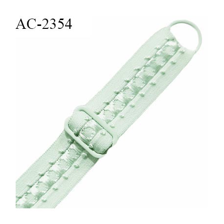 Bretelle lingerie SG 18 mm très haut de gamme avec 1 barrette et 1 anneau couleur vert amande prix à la pièce