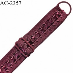 Bretelle lingerie SG 16 mm très haut de gamme avec 1 barrette et 1 anneau couleur bordeaux ou grenat prix à la pièce