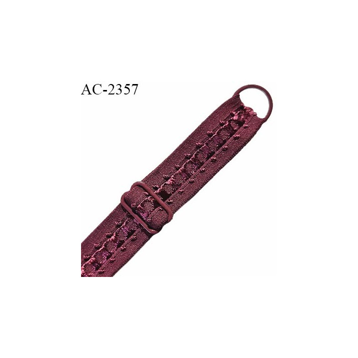 Bretelle lingerie SG 16 mm très haut de gamme avec 1 barrette et 1 anneau couleur bordeaux ou grenat prix à la pièce
