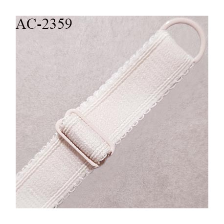 Bretelle lingerie SG 15 mm très haut de gamme couleur blush ou rose très pâle avec 1 barrette et 1 anneau