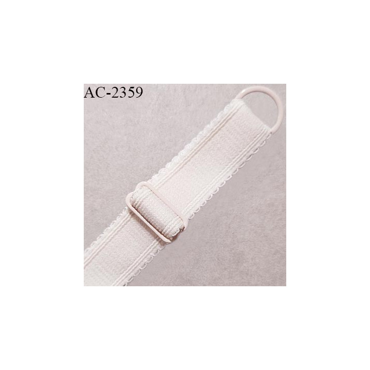 Bretelle lingerie SG 15 mm très haut de gamme couleur blush ou rose très pâle avec 1 barrette et 1 anneau