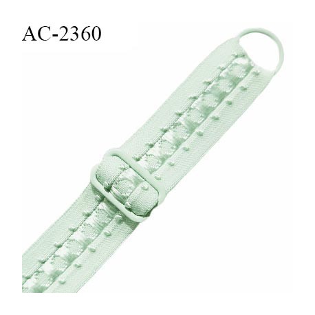 Bretelle lingerie SG 20 mm très haut de gamme avec 1 barrette et 1 anneau couleur vert amande largeur 20 mm prix à la pièce