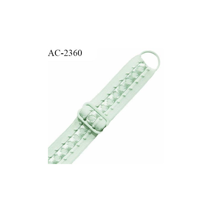 Bretelle lingerie SG 20 mm très haut de gamme avec 1 barrette et 1 anneau couleur vert amande largeur 20 mm prix à la pièce