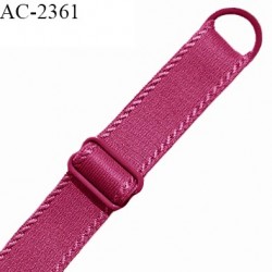 Bretelle lingerie SG 16 mm très haut de gamme couleur rose indien avec 1 barrette et 1 anneau largeur 16 mm longueur 25 cm