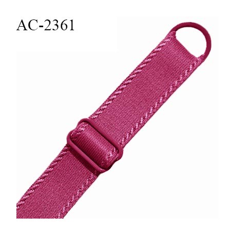 Bretelle lingerie SG 16 mm très haut de gamme couleur rose indien avec 1 barrette et 1 anneau largeur 16 mm longueur 25 cm