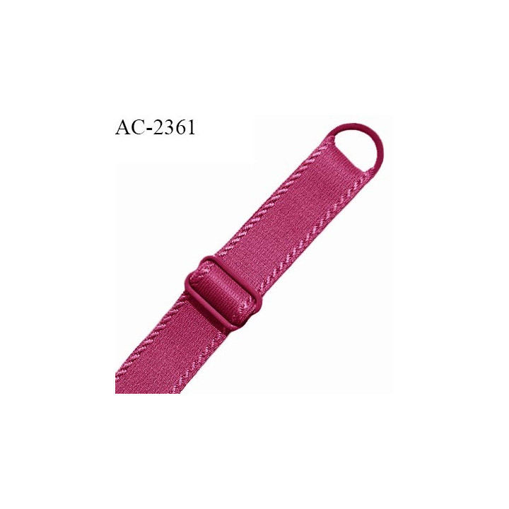 Bretelle lingerie SG 16 mm très haut de gamme couleur rose indien avec 1 barrette et 1 anneau largeur 16 mm longueur 25 cm
