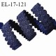 Elastique 16 mm lingerie et bretelle couleur bleu marine avec motifs en relief et picots largeur l'élastique 10 mm