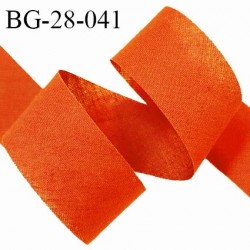 Biais à plat 28 mm à plier en polycoton couleur orange largeur 28 mm prix au mètre