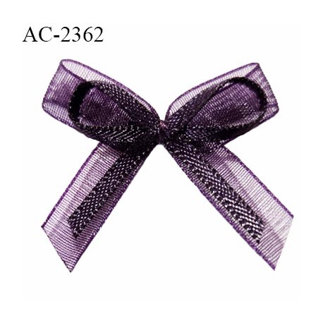 Noeud lingerie mousseline couleur violet haut de gamme largeur 30 mm hauteur 30 mm prix à l'unité