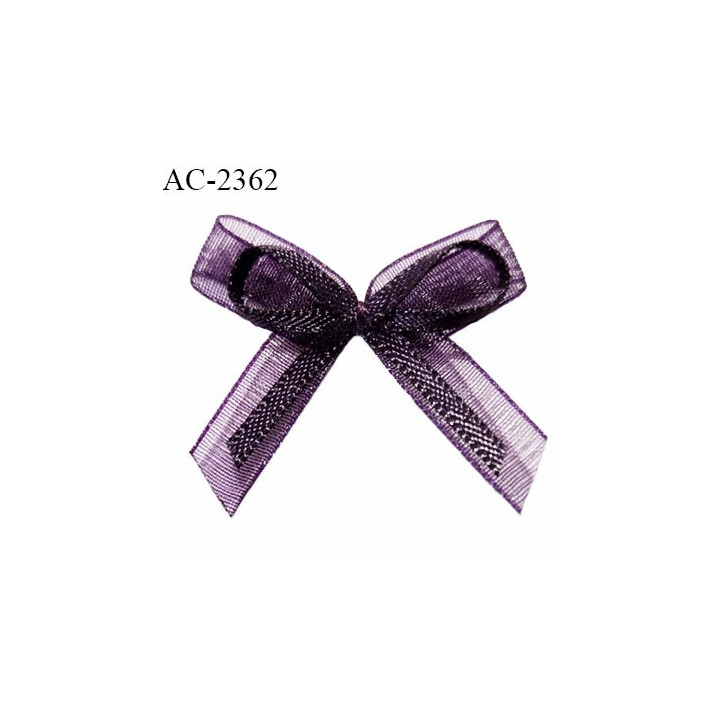 Noeud lingerie mousseline couleur violet haut de gamme largeur 30 mm hauteur 30 mm prix à l'unité