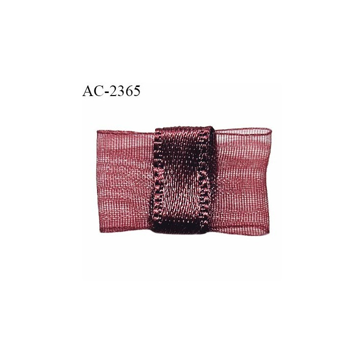 Noeud lingerie mousseline couleur bordeaux ou grenat haut de gamme largeur 20 mm hauteur 15 mm prix à l'unité