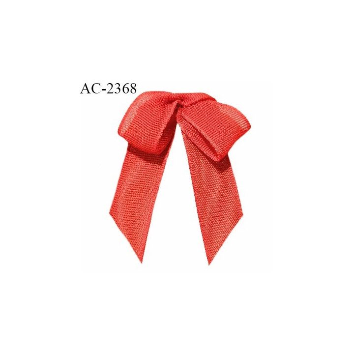 Noeud lingerie 30 mm haut de gamme en mousseline mate couleur rouge orangé largeur 30 mm hauteur 40mm prix à l'unité