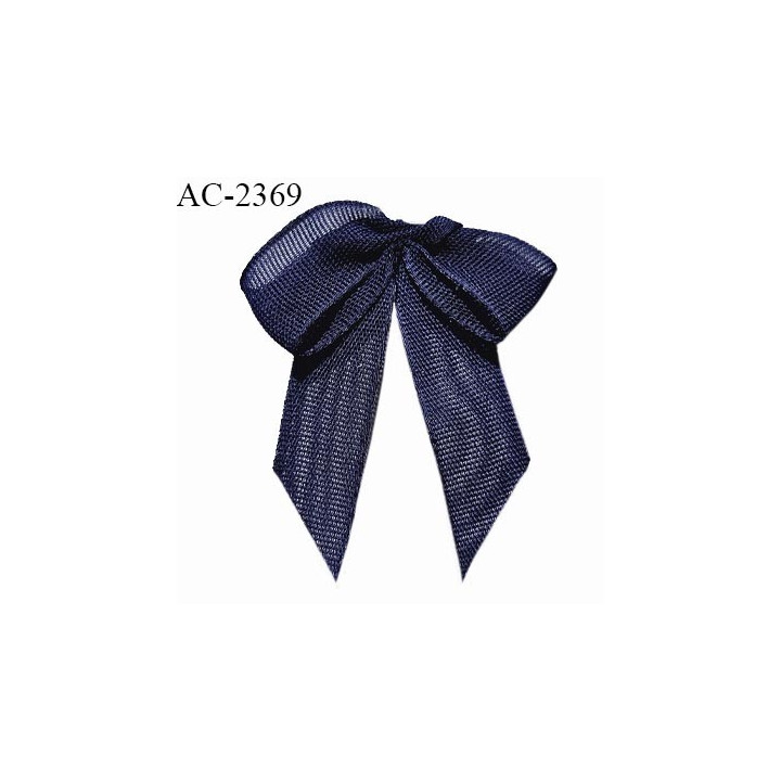 Noeud lingerie 30 mm haut de gamme en mousseline mate couleur bleu marine largeur 30 mm hauteur 40 mm prix à l'unité
