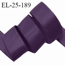 Elastique lingerie 24 mm couleur violet foncé largeur 24 mm allongement +30% prix au mètre