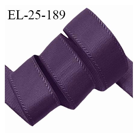 Elastique lingerie 24 mm couleur violet foncé largeur 24 mm allongement +30% prix au mètre