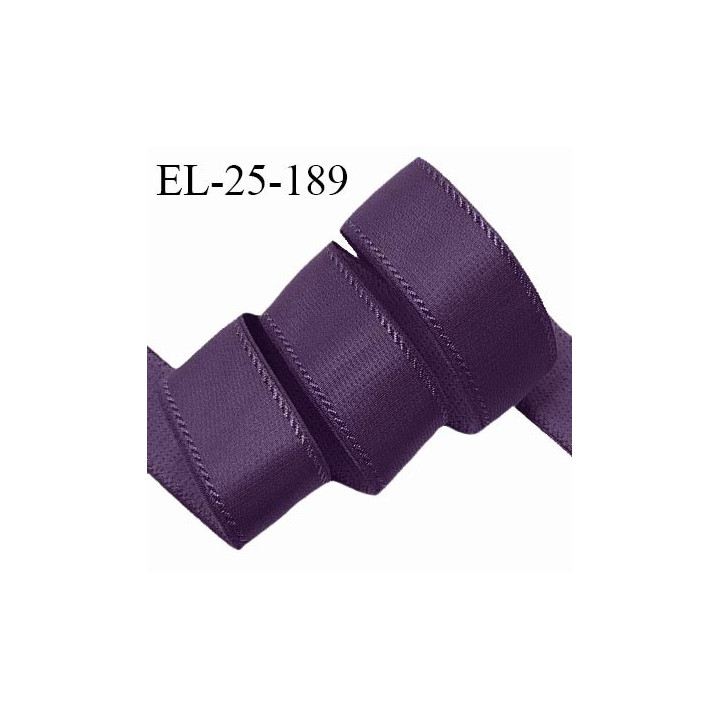 Elastique lingerie 24 mm couleur violet foncé largeur 24 mm allongement +30% prix au mètre