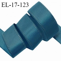 Elastique 16 mm bretelle et lingerie avec surpiqûres couleur bleu cyprès allongement +50% largeur 16 mm prix au mètre