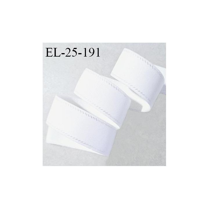 Elastique lingerie 24 mm couleur blanc largeur 24 mm allongement +30% prix au mètre