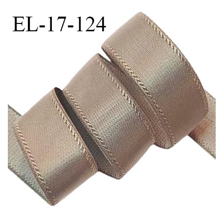 Elastique 16 mm bretelle et lingerie avec surpiqûres couleur taupe allongement +50% largeur 16 mm prix au mètre