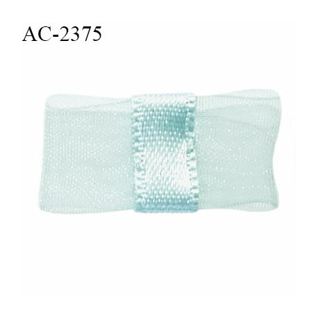 Noeud lingerie mousseline couleur vert d'eau haut de gamme largeur 25 mm hauteur 15 mm prix à l'unité