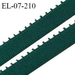 Elastique lingerie 7 mm + 2 mm picots couleur vert profond largeur 7 mm + 2 prix au mètre
