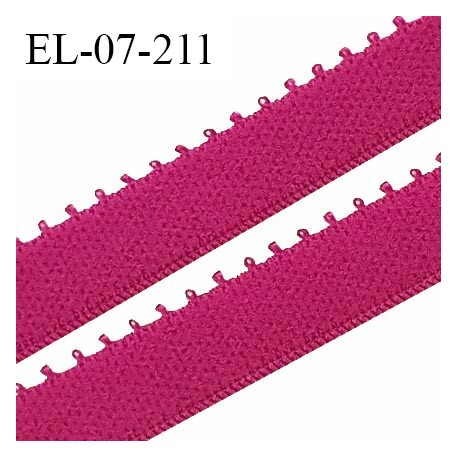 Elastique lingerie 7 mm haut de gamme couleur rose indien largeur 7 mm + 2 mm de picots allongement +190% prix au mètre